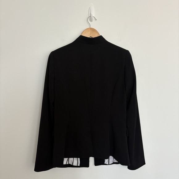 WHBM Womens Blazer Jacket Size 8 Black White Stand Collar Long Sleeve Career - Picture 6 of 15